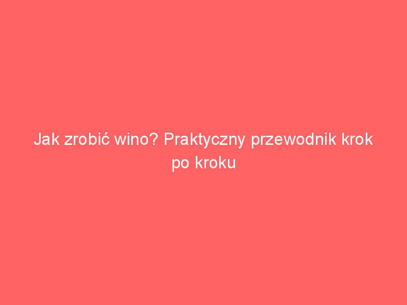jak zrobic wino praktyczny przewodnik krok po kroku 3707